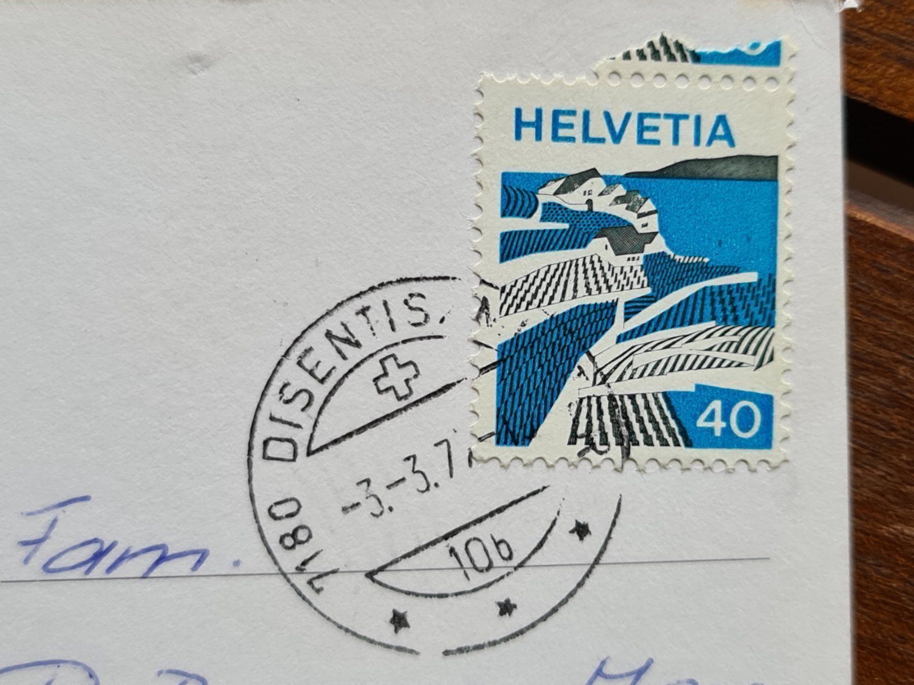 Cartoline postali: Ansichtskarte Disentis 1977 – Usato da Dintikon venduto da Vexi 1