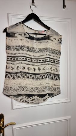 ONLY Chiffon-Bluse Gr. 36 Muster Ethno Boho Sommer