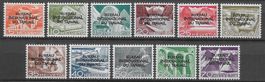 1950: Dienst Serie Landschaft mit Aufdruck BIT Nr.84-94 *