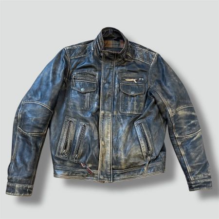 Aviatrix vintage brown 90s leather jacket genuine Lederjacke