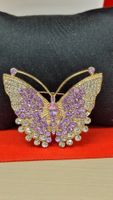 Elegante Vintage Brosche Schmetterling - Goldfarben, Lila 
