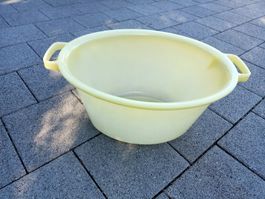 Vintage Waschbecken, Wäsche Korb, Zuber, Kunststoff gelb 