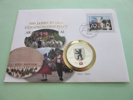 Numisbrief "500 JAHRE IN DER EIDGENOSSENSCHAFT AR / AI"