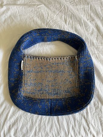 Marc O'Polo Handtasche gestrickt blau beige sehr guter Zusta