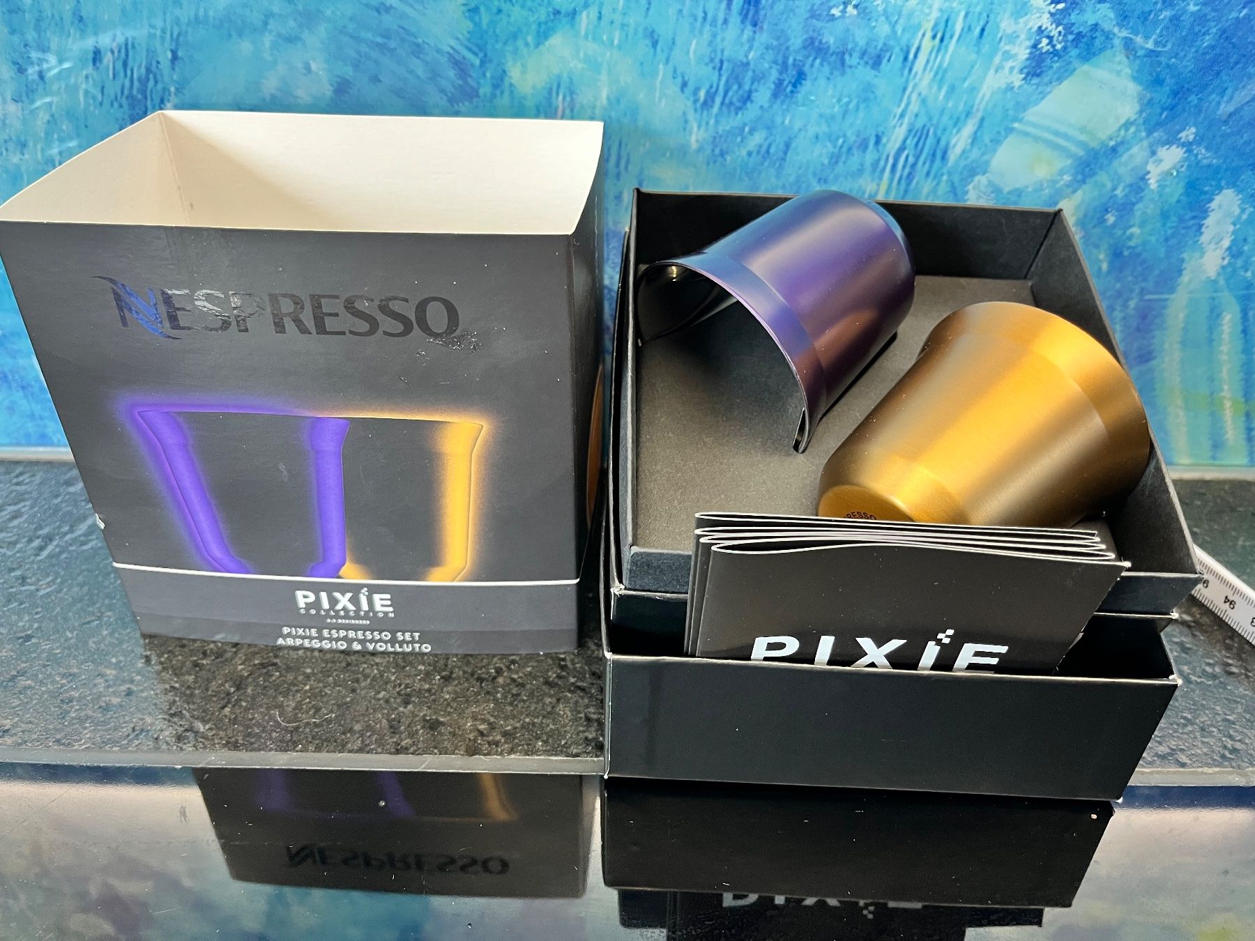 Nespresso Tassen: 2 Nespresso Pixie Espressotasse Espresso Geschirrset Metall – Neu und originalverpackt aus Frauenfeld von Babytimmy 1