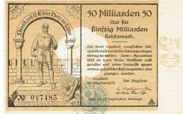 Lippstadt 50 Mrd.Mark +Stempel 30.10.1923 VZ+-VZ++