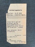 Mitfahrtageskarte 1. Klasse