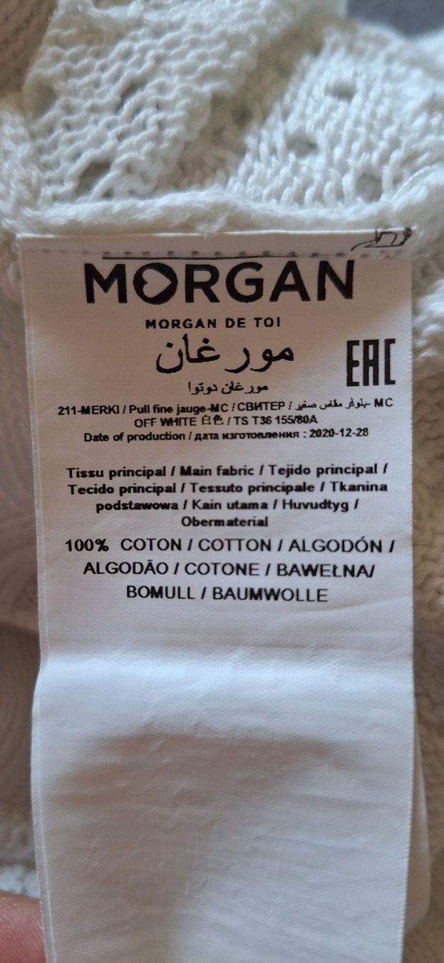 Morgan T-shirt: Morgan, pull off white (100%coton) – Nuovo (secondo la descrizione) da Lussery-Villars venduto da pousinete02 5