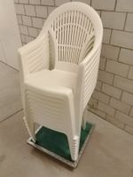SET 10 SEDIE DA GIARDINO IN PVC BIANCO