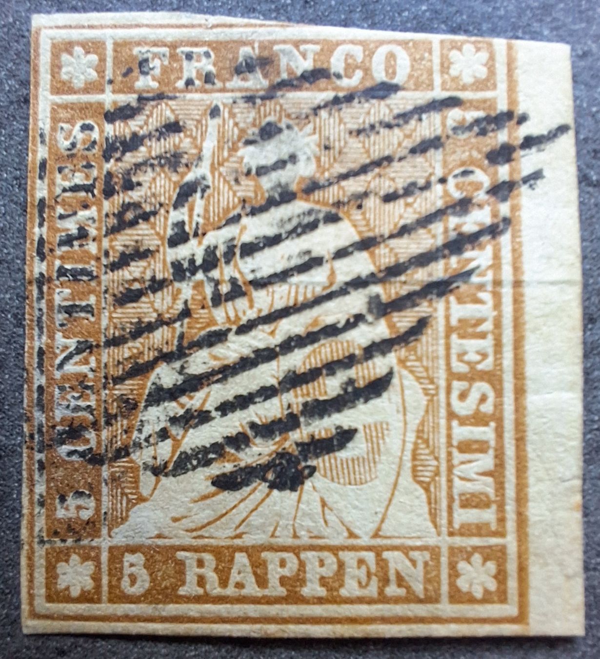 Tutti i francobolli: Strubel Nr. 22B Kat. 260.- mit Befund  – Usato da Balgach venduto da SIMEON27