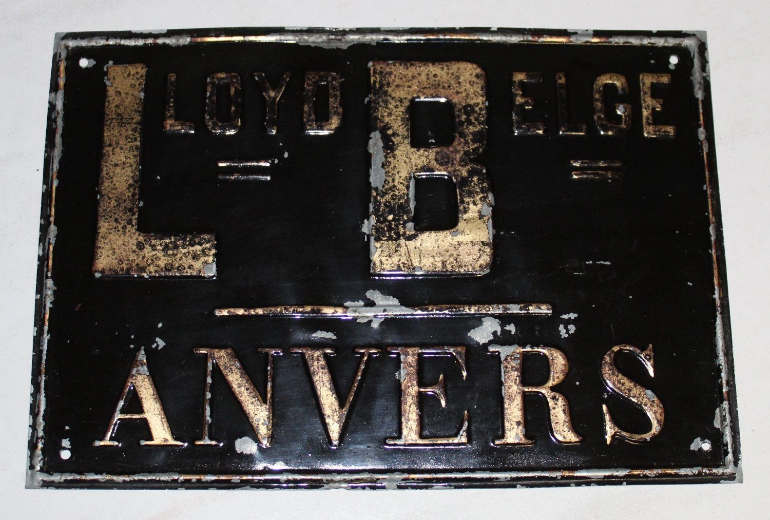Schilder: Lloyd Belge Anvers Blechschild – Gebraucht aus Lüchingen von Aw67