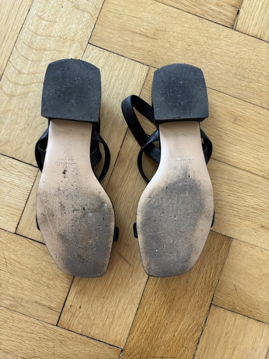 Damenschuhe: Sandalen Minelli Leder Schwarz Grösse 37 – Gebraucht aus Zürich von kat_k9ry 1