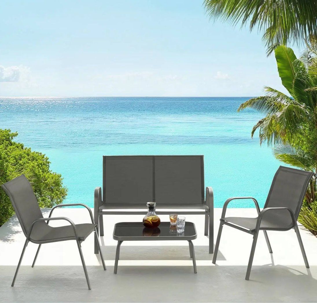 Set di tavolo e panche: Sitzgruppe Gartenlounge anthrazit – Nuovo (secondo la descrizione) da Steinhausen venduto da Retourenprofis