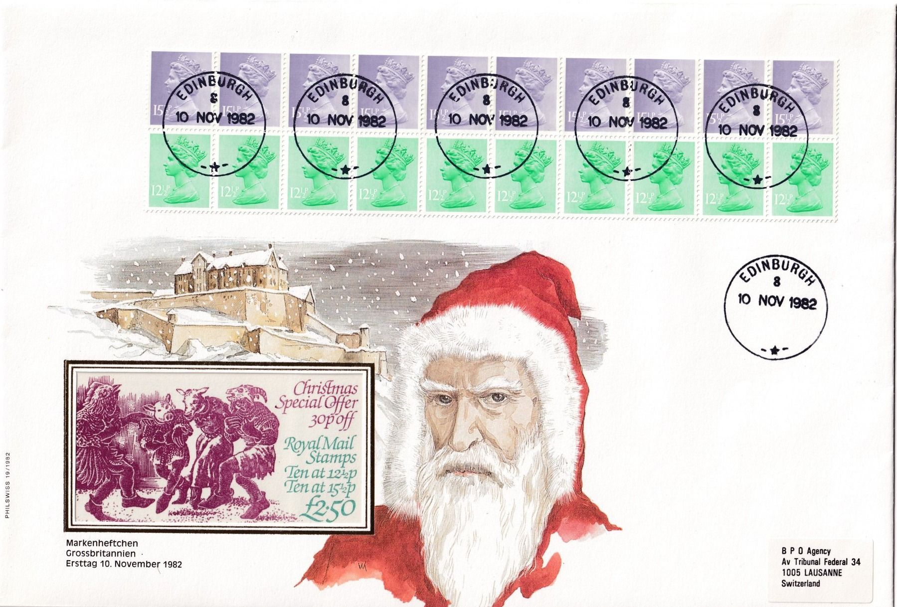 Tutti i francobolli: FDC England mit Markenheftchen  1982 – Usato da Neuchâtel venduto da karlpierrino