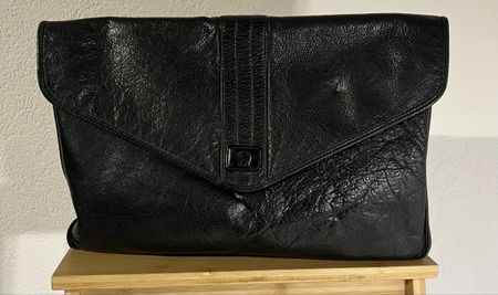 Grande pochette vintage en cuir souple Étienne Aigner