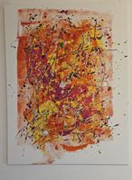 Tableau peinture abstraite moderne couleurs vives 