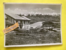 1946 Blick vom Etzel-Kulm auf Oberen Zürichsee, Säntis und