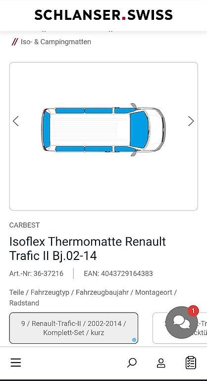 Teppiche / Matten: Isomatten für Renault Trafic gen2  – Gebraucht aus Wichtrach von l.staeger