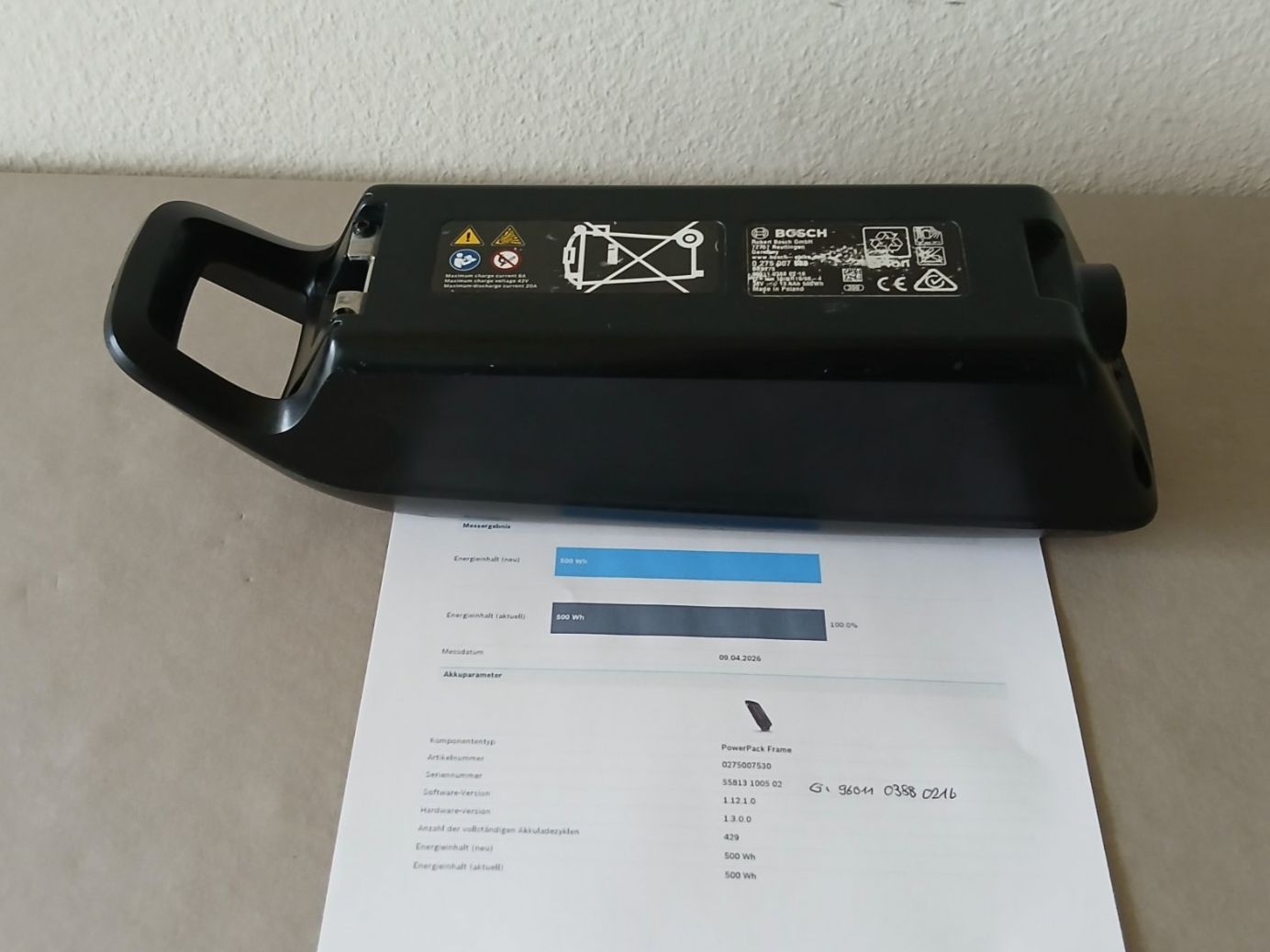 Bosch Akkus: Powerpack 500 Akku - 500Wh 100% mit Bosch Messbericht – Gebraucht aus Winterthur von .-thx-. 8