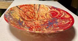 Gebrannte Glasschale D:31,5cm, H:7cm, Einzelstück Handarbeit