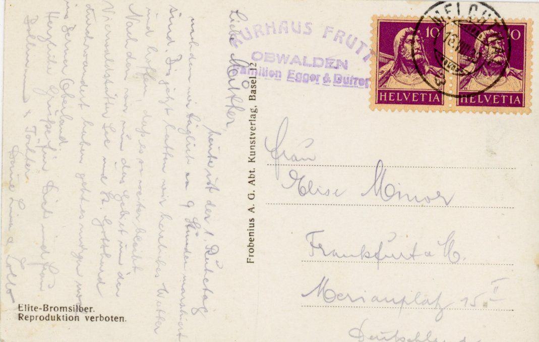 Cartoline postali: Melchsee - Frutt   OW     um 1933 – Usato da Brig venduto da Valcards54 1