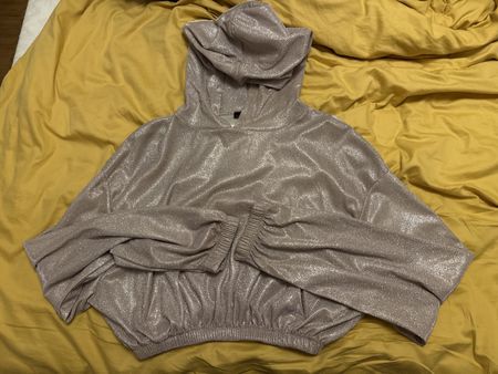 Glitzernder Cropped Hoodie Gr. M