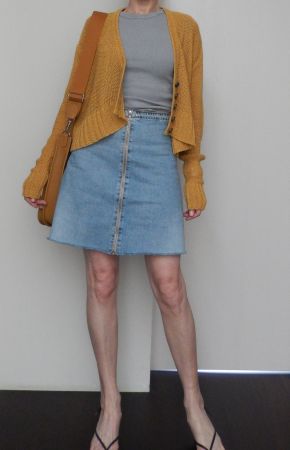 A-Line Denim Rock mit Reissverschluss, Gr. 36