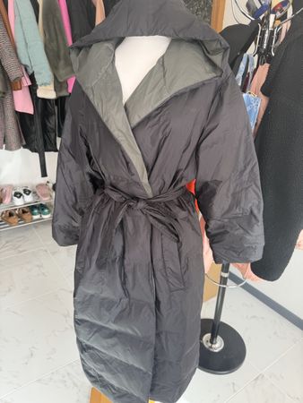 ZARA Mantel mit Kapuze, Schwarz, Gr. S !