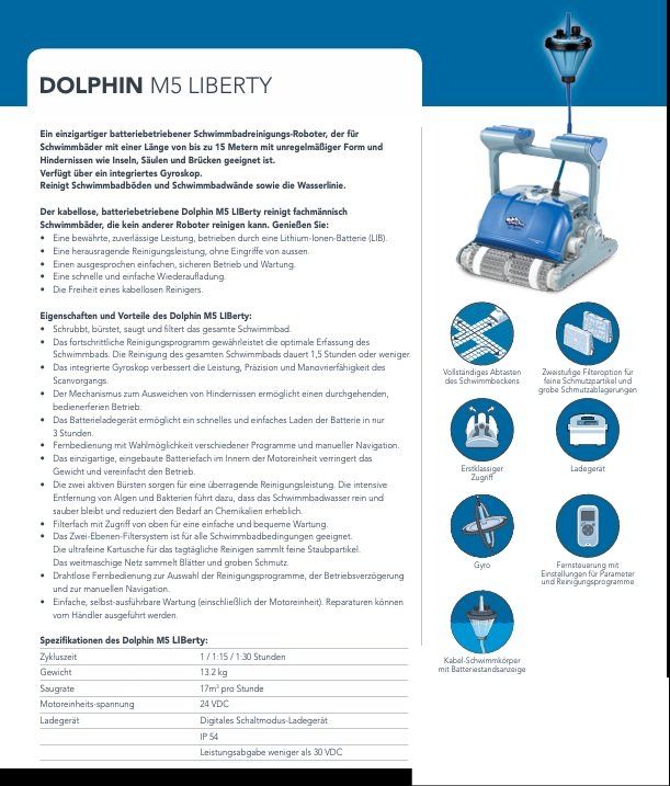 Dolphin Schwimmbad-Zubehör: Poolroboter Dolphin M5 mit Kabel und Filter – Gebraucht aus Russikon von proxilia 6