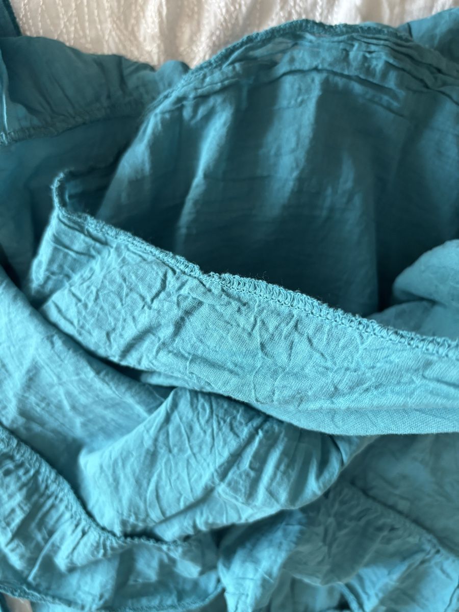 Robes: Kleid Petrol Grösse 36 Baumwolle mit Spitze – D'occasion à Salenstein par Silly...0 9