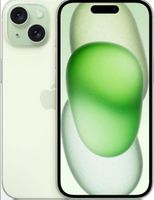 Light Green iPhone 15 (256GB) with cases. Good condition
