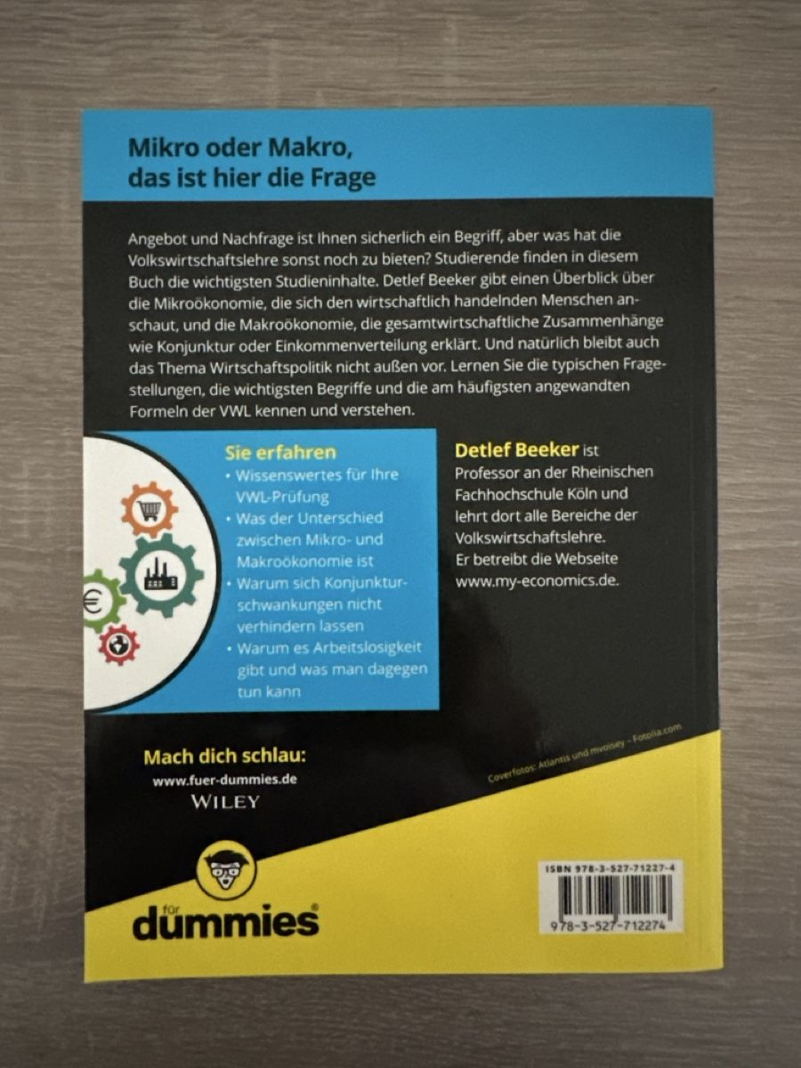 Bücher: Buch "VWL für Dummies" – Neu (gemäss Beschreibung) aus Luzern von gnika 1