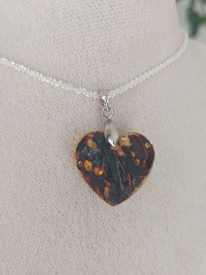 Mineralien & Heilsteine: 💚 Grüner Bernstein Herz Anhänger ✨ – Neu (gemäss Beschreibung) aus St. Gallen von Ammora 7