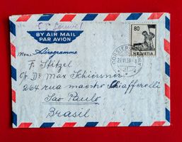 AEROGRAMME 246 CORSIER SUR VEVEY SAO PAULO BRASILIEN 1959