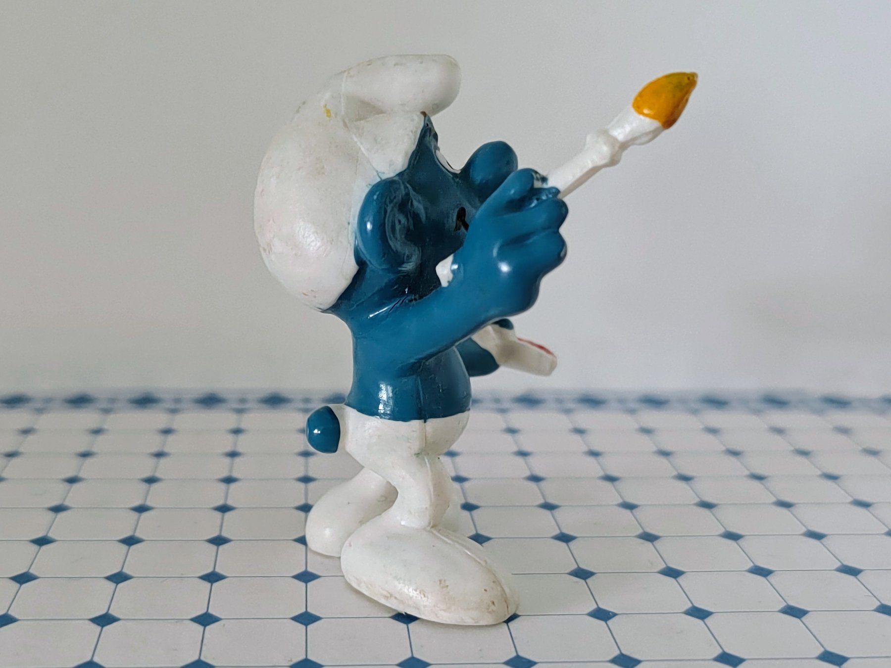 Schleich Statuette: Schlumpf 20045 Kunstmaler 1978 – Usato da Rüti ZH venduto da Prostias 1