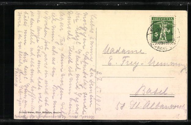 Cartoline postali: AK Neuchâtel, Ecole de Commerce, 1912 – Usato da Berlin venduto da bartko-reher 1