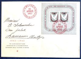 1945- Baslertaube-Block auf Brief / Basel - Lausanne