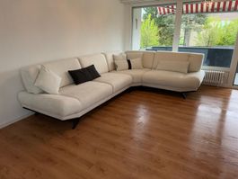 Ecksofa Beige Stoff mit Bettfunktion guter Zustand