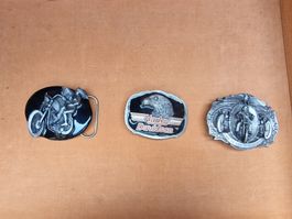 3 Harley Davidson Gürtelschnallen