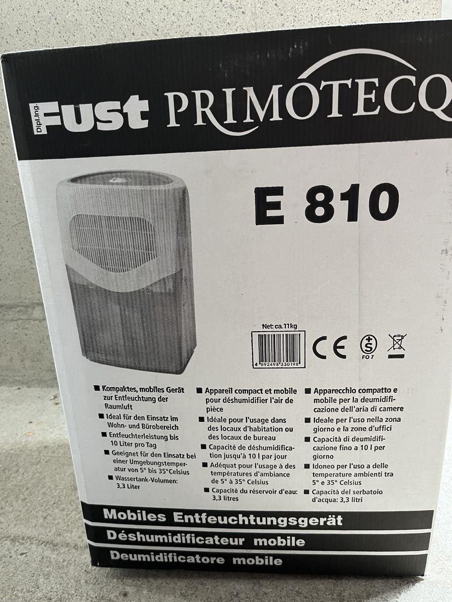 Primotecq Luftentfeuchter: Luftentfeuchter FUST Primotecq E810 – Neu (gemäss Beschreibung) aus Reinach BL von