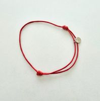 Rotes Kordelarmband - Verstellbar mit Silber 925 Anhänger