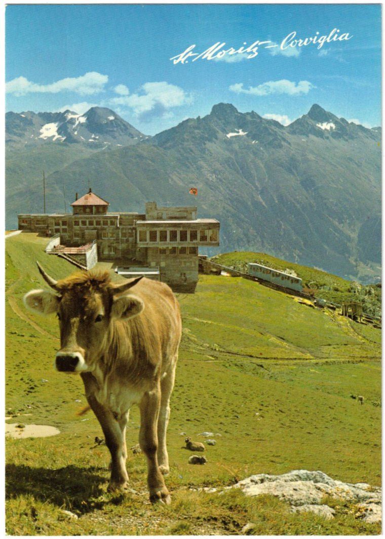 Cartoline postali: St. Moritz - Standseilbahn Corviglia Bergstation – Usato da Binningen venduto da Mountainrider