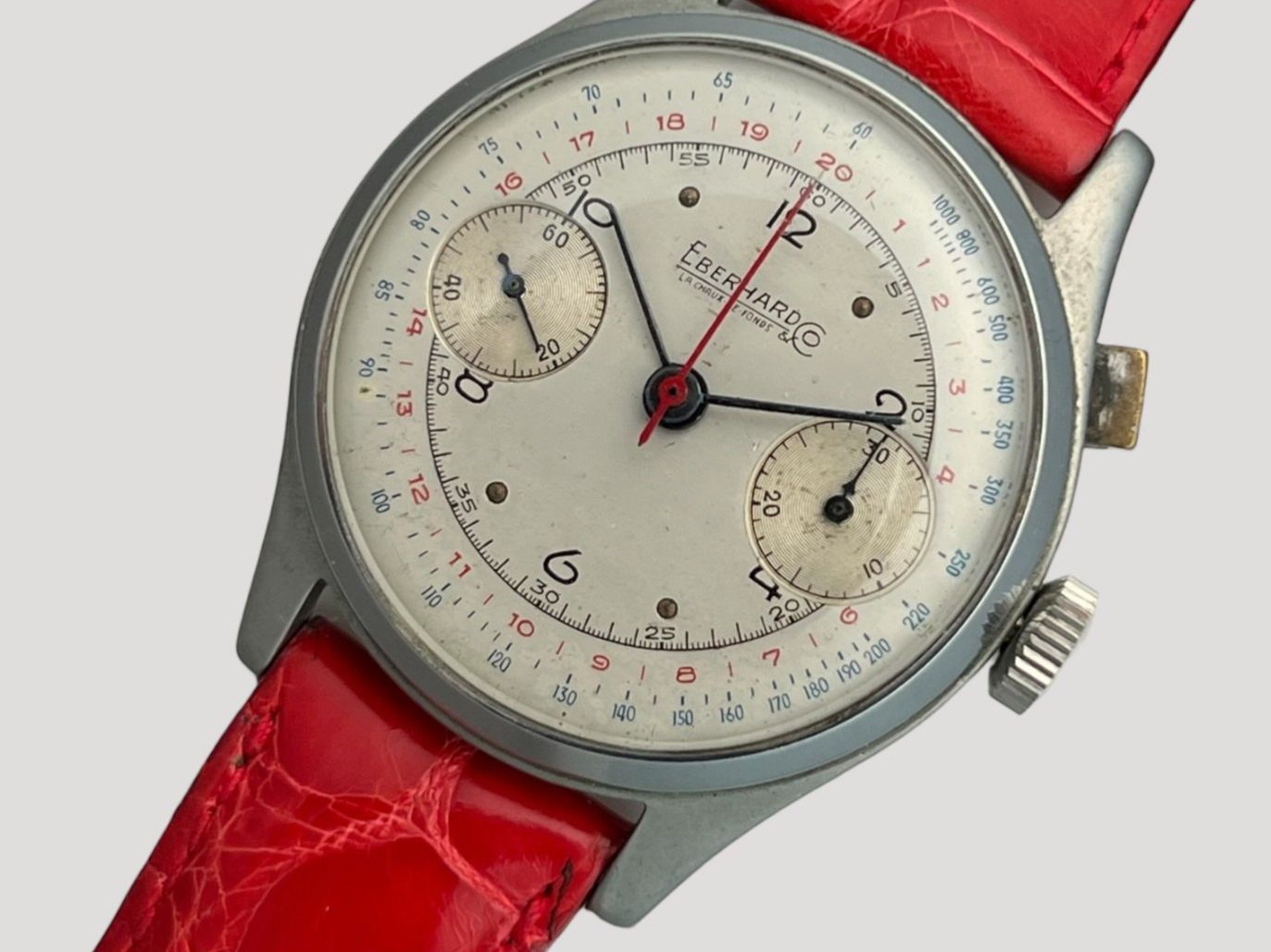 Eberhard & Co. Orologi: Large Eberhard vintage push-button chronograph Valjoux 65 – Usato da Apples venduto da the_7jtf 6