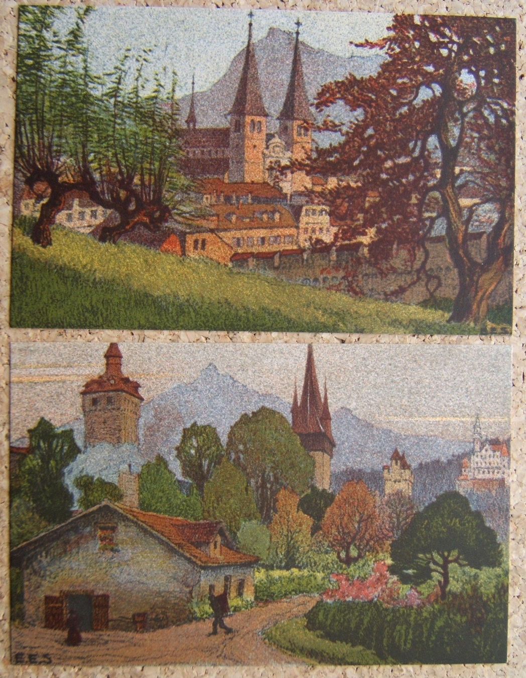 Ansichtskarten: 6 ORIGINAL LITHOGRAPHIEN VON LUZERN - ERNST E. SCHLATTER – Neu und originalverpackt aus Brunnen von Nonne04 4