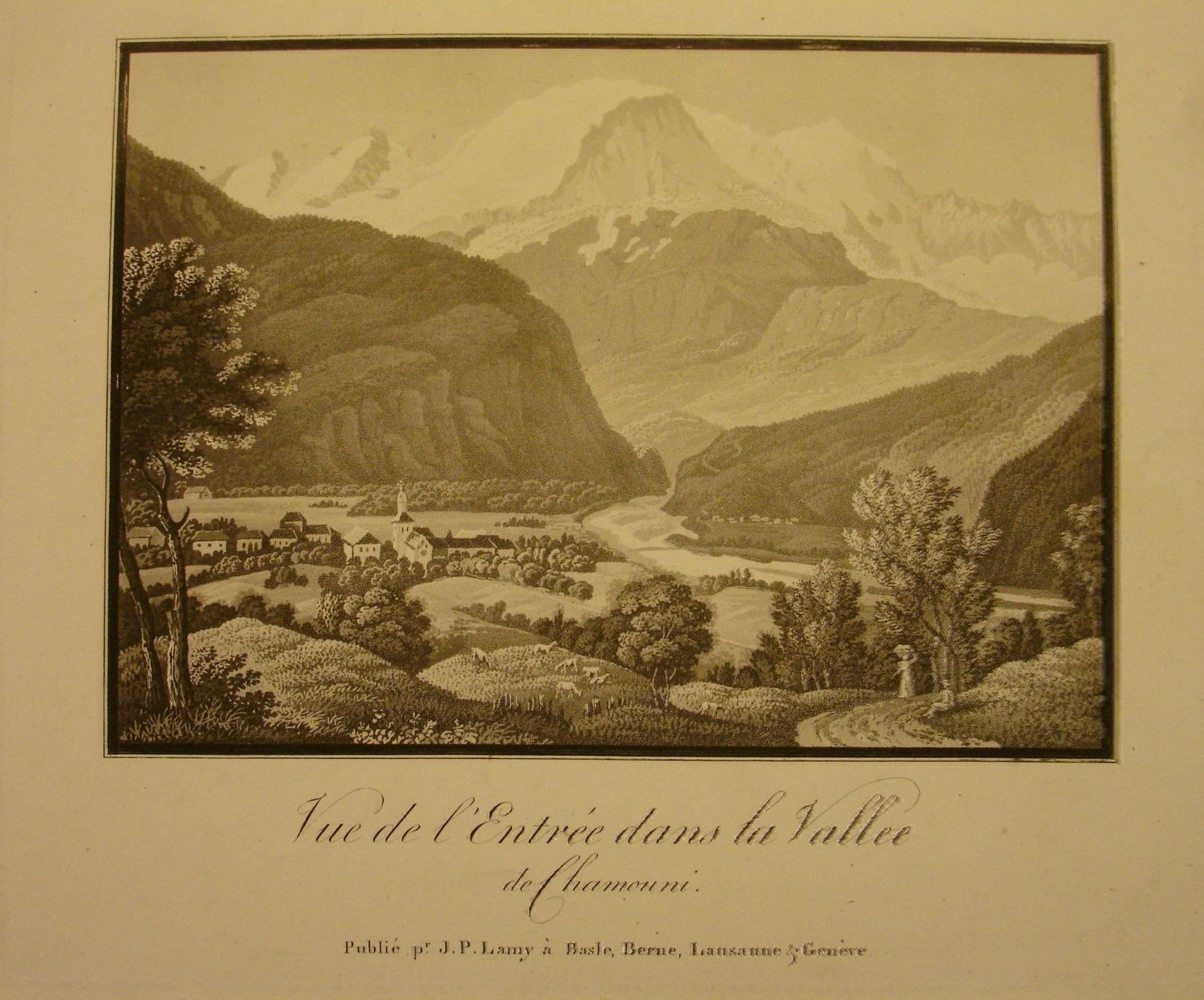 Stiche: CHAMONIX, AQUATINTA UM 1830 – Gebraucht aus Grüningen von Kartensammler
