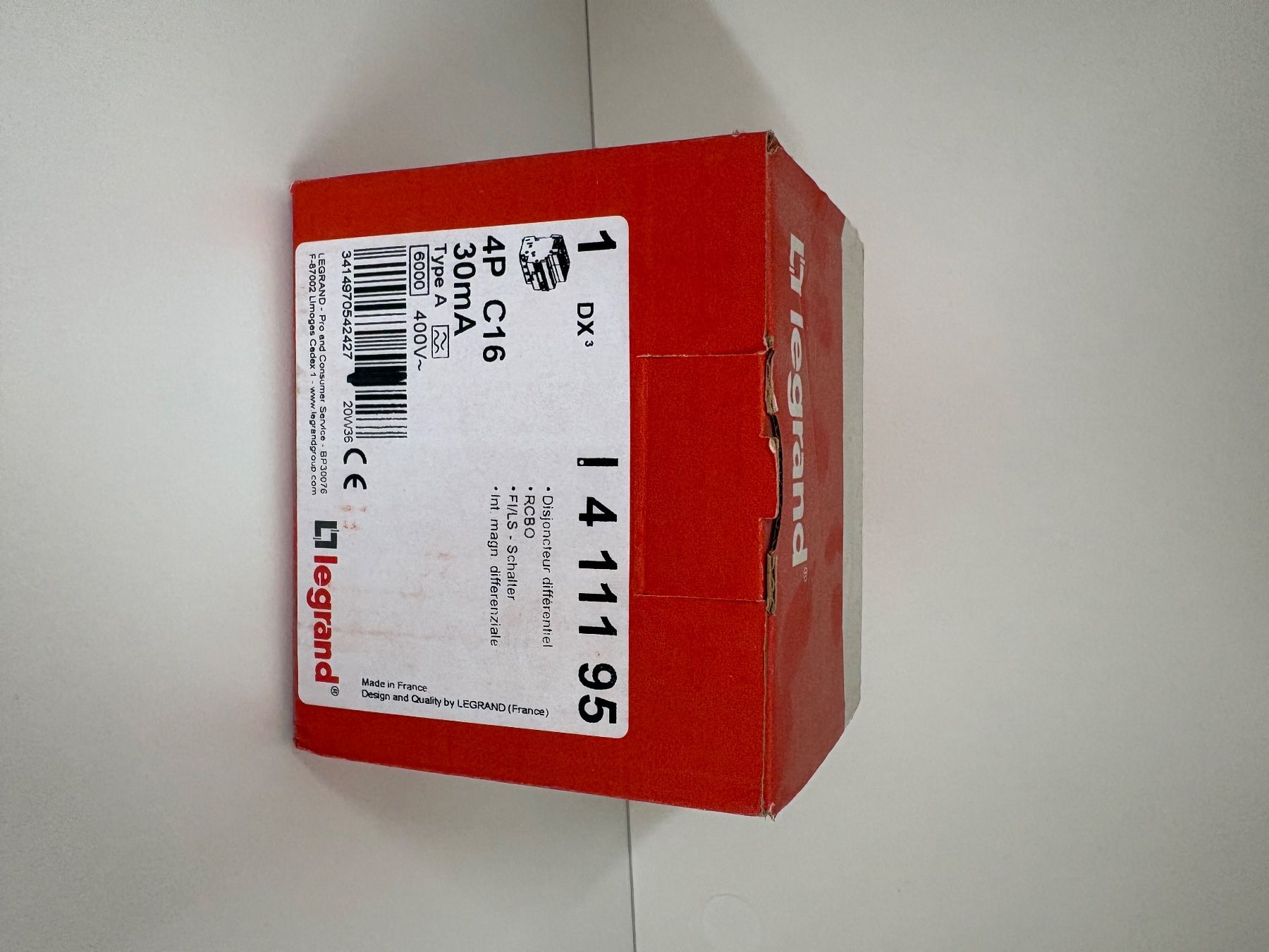 Legrand Stromzufuhr: Disjoncteur différentiel Legrand C 4L 16A 30mA type A auto – Neu und originalverpackt aus Venthône von TAR 1