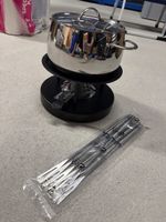 Fondue Set Edelstahl mit Rechaud
