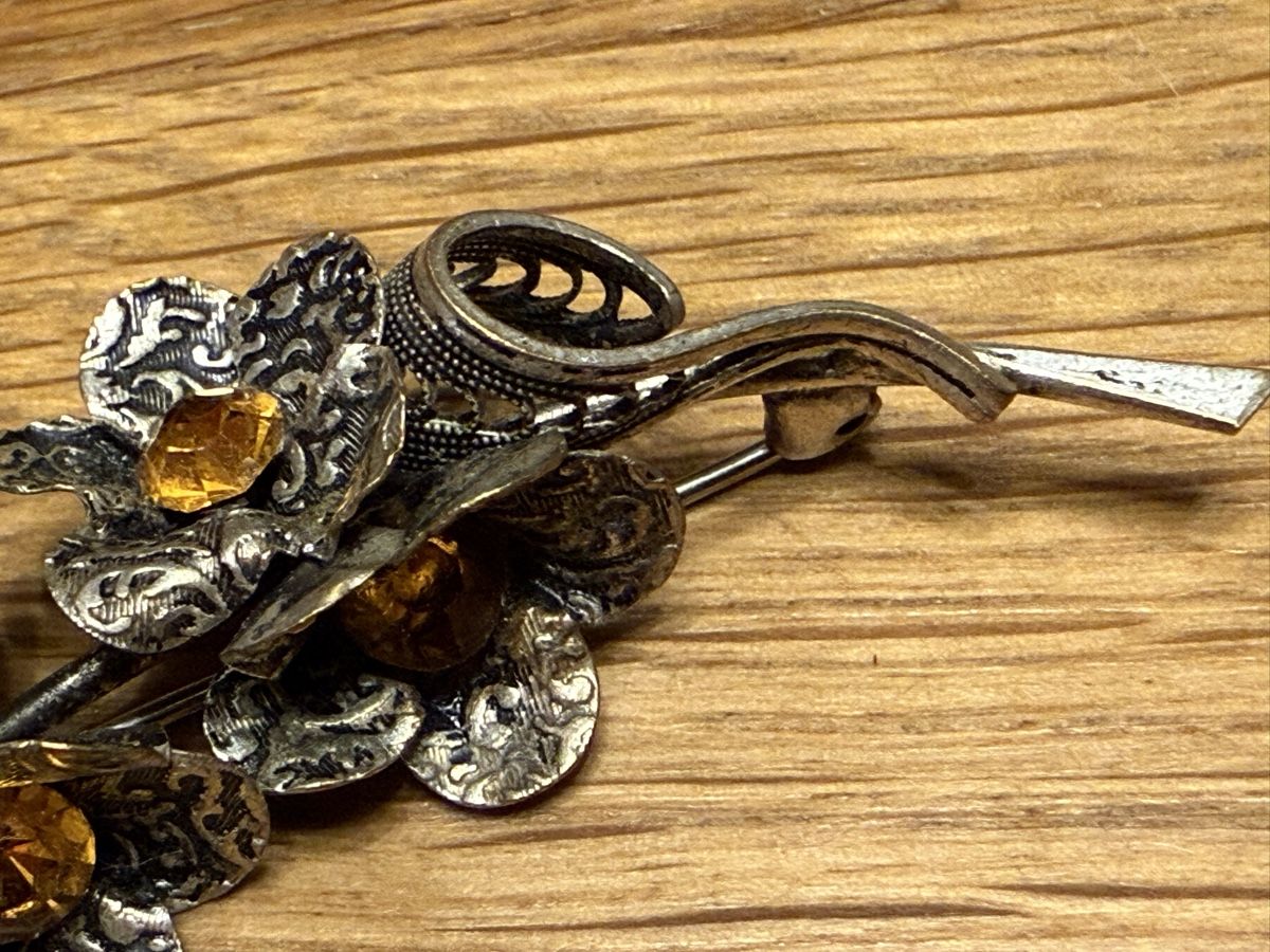 Spille & Fermagli: Vintage Brosche Blumenmuster – Usato da Goldach venduto da Messerguru 2