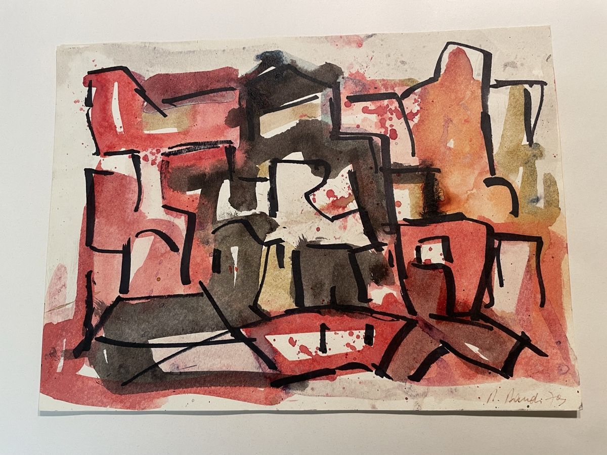 Dipinti: Expressives Aquarell, signiert – Usato da Hindelbank venduto da chinok01
