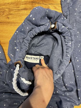 Naketano Hoodie blau gemustert Grösse M 